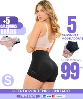 Calcinha Modeladora Lift Up - Com Barbatanas Laterais + 5 Calcinhas Antibacterianas